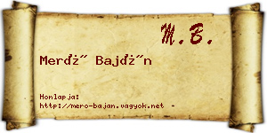 Merő Baján névjegykártya